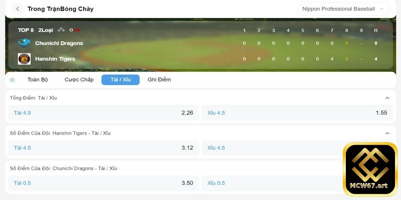 Cá cược bóng chày tại MCW67 kịch tính từng khoảnh khắc 3 Cách tham gia cá cược bóng chày kèo tài xỉu rất đơn giản